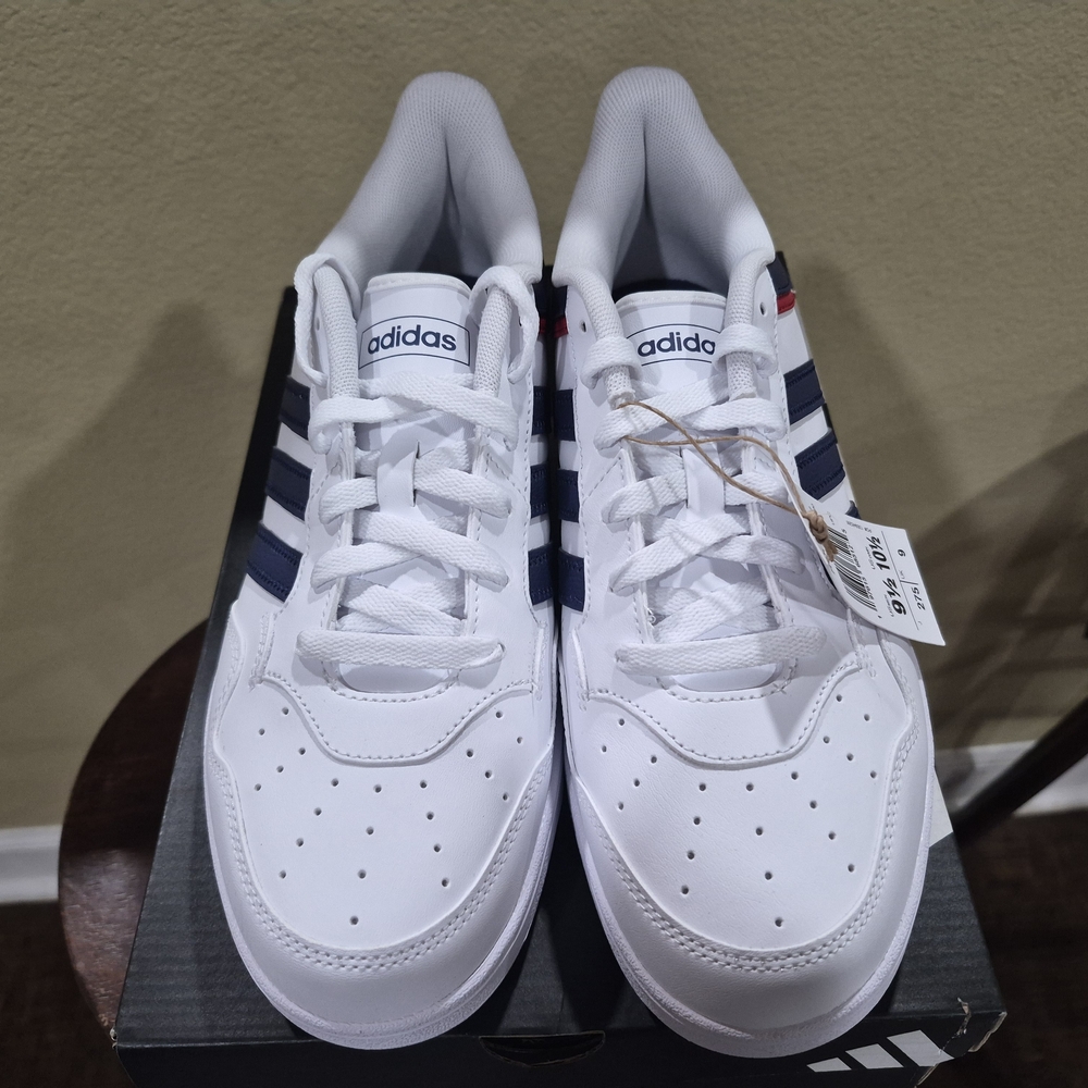 Adidas Hoops 4.0 Men's White/Blue/Red Sneakers JQ9986 Size 9.5, Women's Sz 10.5
